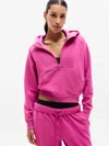 Athleta Forever Fleece 1/2 Zip Hoodie In Pink