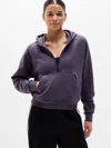 Athleta Forever Fleece 1/2 Zip Hoodie In Purple