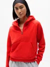 Athleta Forever Fleece 1/2 Zip Hoodie In Red