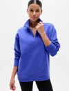 Athleta Forever Fleece 1/4 Zip Sweatshirt In Blue