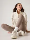 Athleta Forever Fleece 1/4 Zip Sweatshirt In Bone