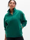 Athleta Forever Fleece 1/4 Zip Sweatshirt In Green