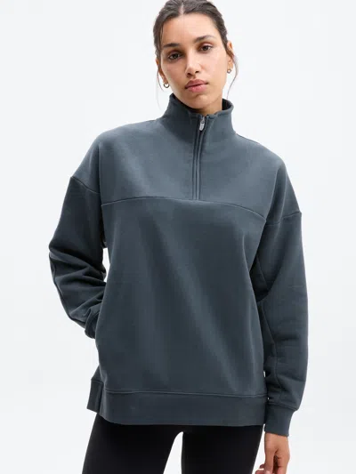 Athleta Forever Fleece 1/4 Zip Sweatshirt In Nightfall