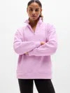 Athleta Forever Fleece 1/4 Zip Sweatshirt In Pink