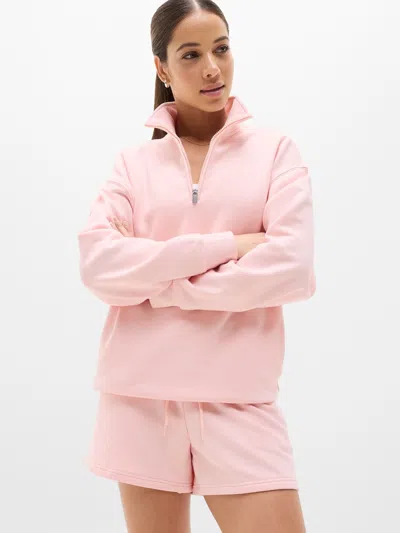 Athleta Forever Fleece 1/4 Zip Sweatshirt In Pink