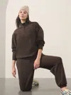 Athleta Forever Fleece 1/4 Zip Sweatshirt In Truffle