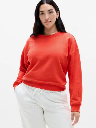 Athleta Forever Fleece Classic Crew Sweatshirt In Ember