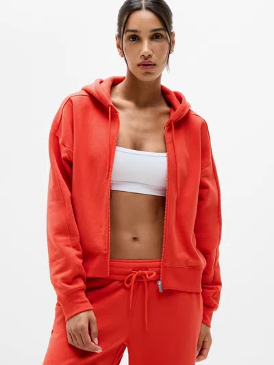 Athleta Forever Fleece Classic Full Zip Sweatshirt In Ember