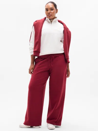Athleta Forever Fleece Classic Wide Leg In Decadent Red