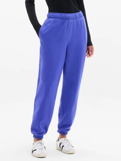 Athleta Forever Fleece High Rise Jogger In Blue