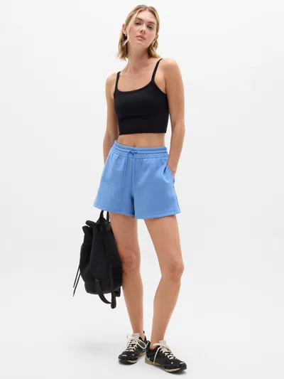 Athleta Forever Fleece Mid Rise 4" Short In Blue