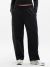 Athleta Forever Fleece Mid Rise Barrel Pant In Black