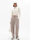 Athleta Forever Fleece Mid Rise Barrel Pant In White