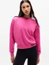 Athleta Forever Fleece Relaxed Crew Sweatshirt In Pink