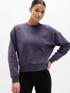 Athleta Forever Fleece Relaxed Crew Sweatshirt In Purple