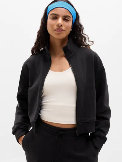 Athleta Forever Fleece Track Jacket In Black