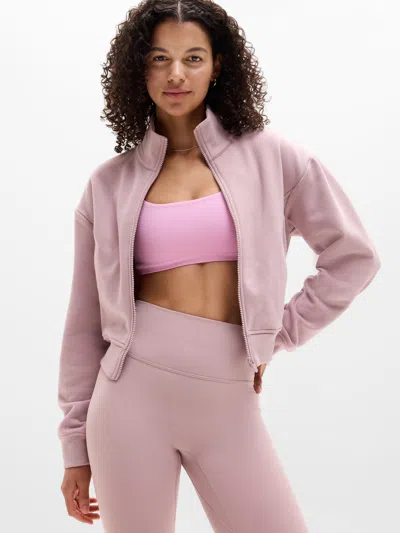 Athleta Forever Fleece Track Jacket In Pink