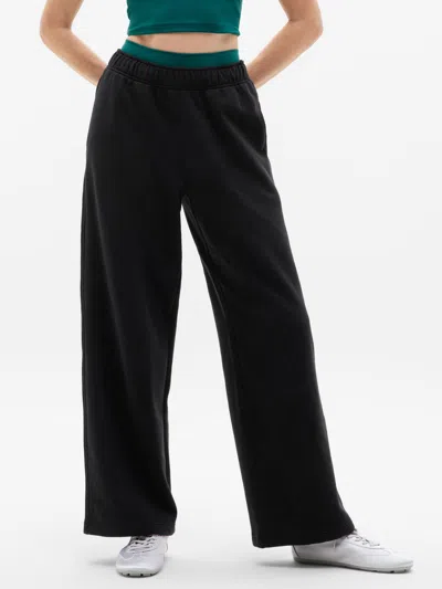 Athleta Forever Fleece Wide Leg In Black