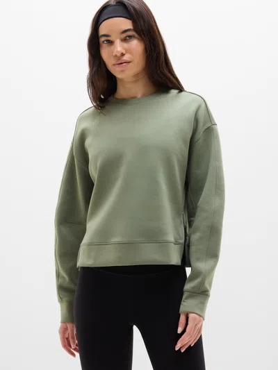 Athleta Form Knit Crew Sweatshirt In Green