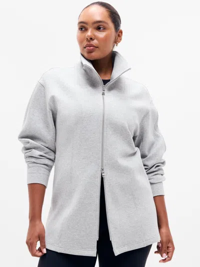 Athleta Form Knit Seamed Full Zip In Grey
