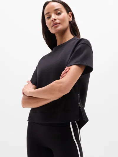 Athleta Form Knit Sweatshirt Tee In Black