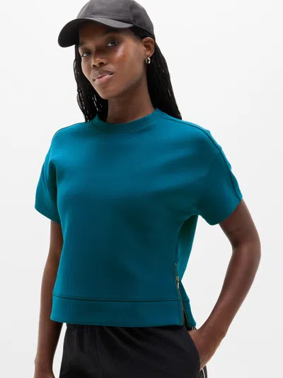 Athleta Form Knit Sweatshirt Tee In Blue