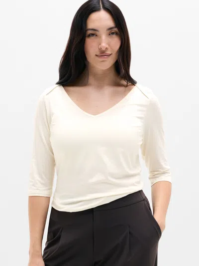 Athleta Foundation Midi Sleeve Tee In White