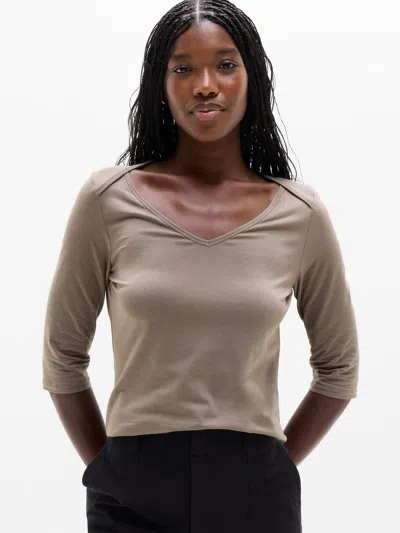 Athleta Foundation Midi Sleeve Tee In Blue