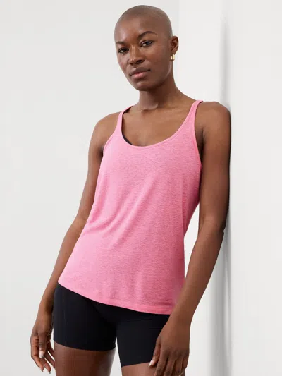 Athleta Getaway Linen Blend Tank In Raphanus Pink