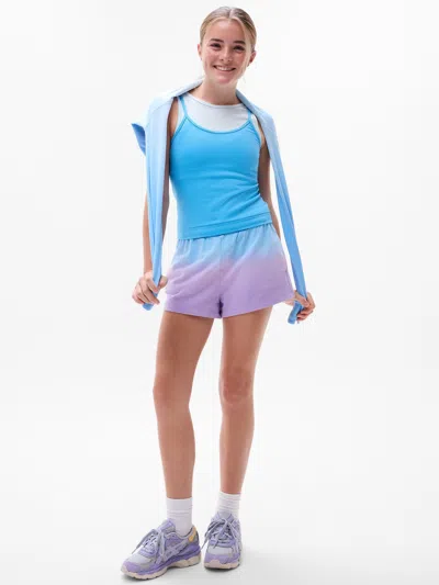 Athleta Kids'  Girl All Day 2" Short In Cerulean/bloom Dip Dye