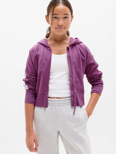 Athleta Kids'  Girl All Day Colorblock Full Zip Shrunken Hoodie In Azalea