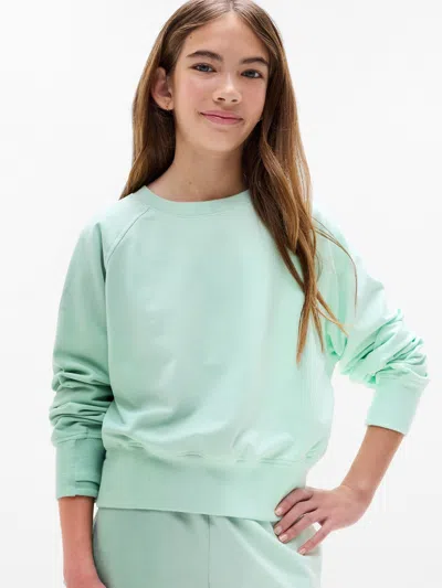 Athleta Kids'  Girl All Day Crewneck Sweatshirt In Clover Dye Effect