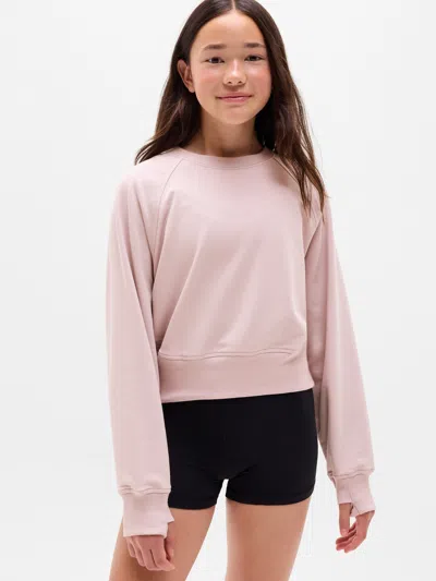 Athleta Kids'  Girl All Day Crewneck Sweatshirt In Halo
