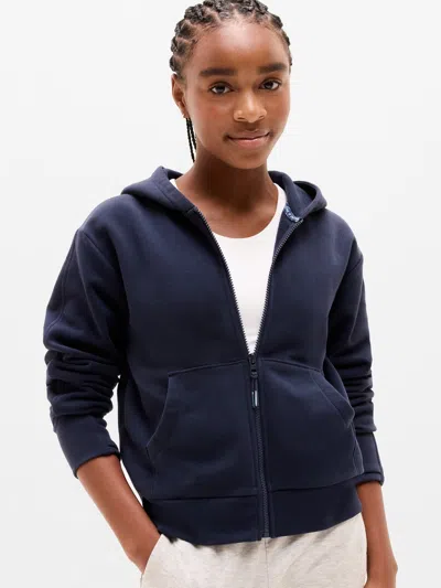 Athleta Kids'  Girl All Day Full Zip Sweatshirt In Navy