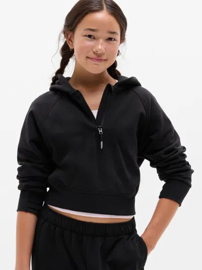 Athleta Kids'  Girl All Day Half Zip Hoodie In Black