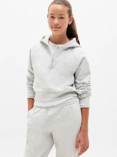 Athleta Kids'  Girl All Day Half Zip Hoodie In Quartz Heather