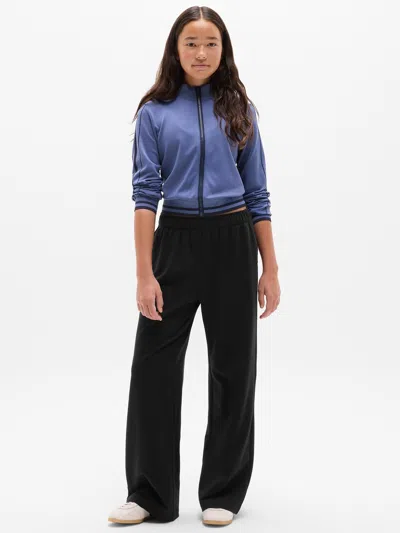 Athleta Kids'  Girl All Day Wide Leg Terry Pant In Black