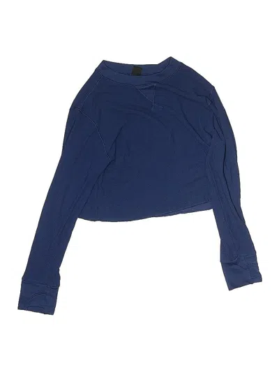 Pre-owned Athleta Girl Kids' Long Sleeve Top Blue Open Neckline Tops