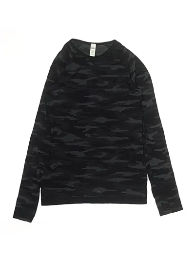 Pre-owned Athleta Girl Kids' Long Sleeve T-shirt In Black