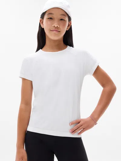 Athleta Kids'  Girl Power Up Seamless Regular Length Tee In White
