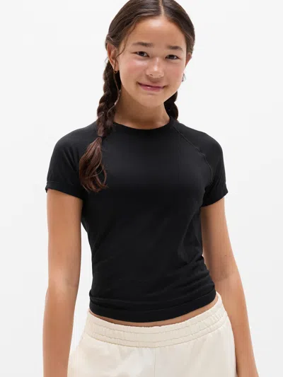Athleta Kids'  Girl Power Up Sport Length Tee In Black