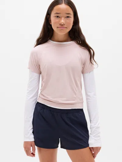 Athleta Kids'  Girl Power Up Sport Length Tee In Halo