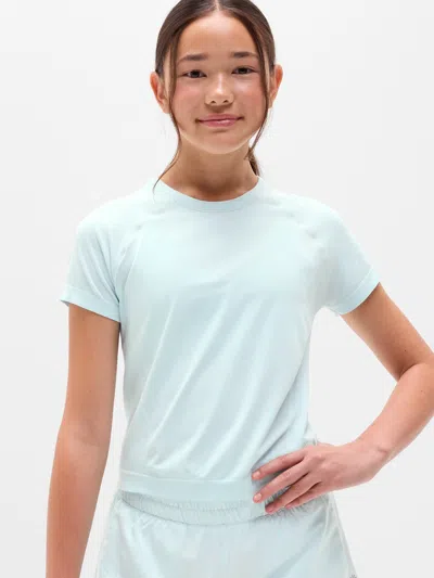 Athleta Kids'  Girl Power Up Sport Length Tee In Sky
