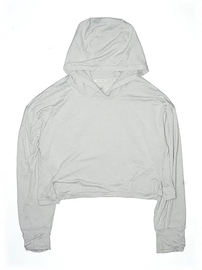 Pre-owned Athleta Girl Kids' Pullover Hoodie In Silver