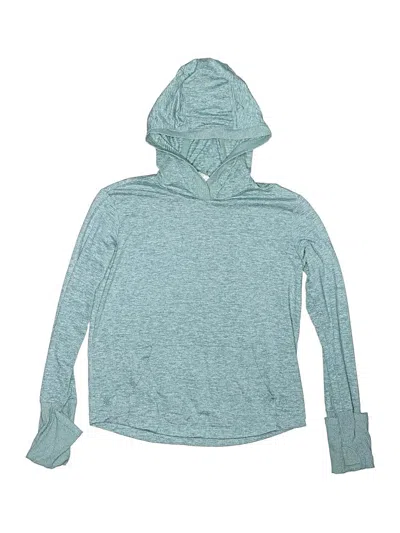 Pre-owned Athleta Girl Kids' Pullover Hoodie In Teal