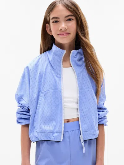 Athleta Kids'  Girl Reversible Mesh Windbreaker In Periwinkle