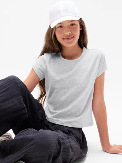 Athleta Kids'  Girl Right Moves Core Tee In Galactic Grey