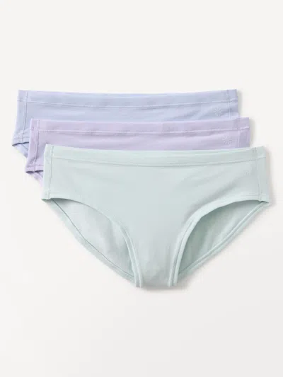 Athleta Kids'  Girl Right Moves Cotton Bikini Underwear 3-pack In Cool Multi