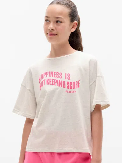 Athleta Kids'  Girl Right Moves Slouchy Tee In Light Grey