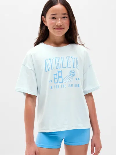Athleta Kids'  Girl Right Moves Slouchy Tee In Sky